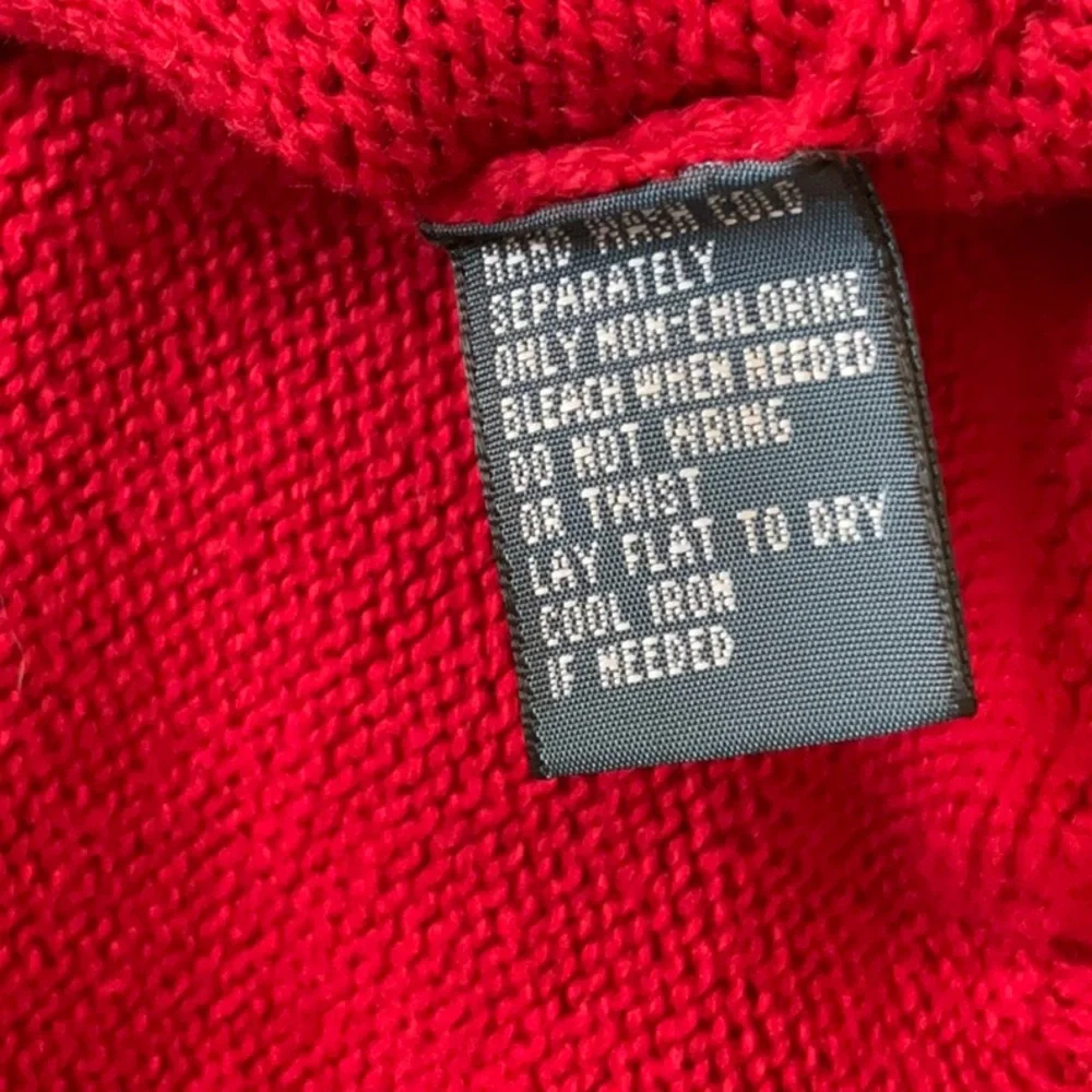 Polo by Ralph Lauren Red Cotton Mock Neck Pull Over Sweater SZ M Classic Preppy